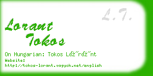 lorant tokos business card